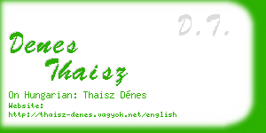 denes thaisz business card