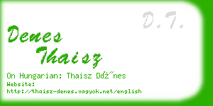 denes thaisz business card